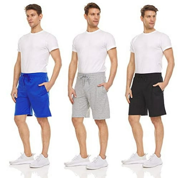 3-Pack: Daresay Mens Sweat Shorts With Pockets Lightweight Mens Fleece Shorts (up to 3X)