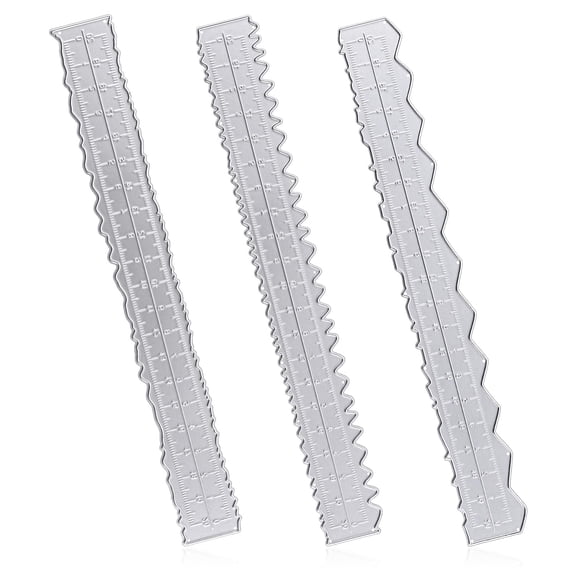 3 Pack Deckle Edge Rulers – 8.4-Inch Irregular Edge Measuring Tool for Paper Tearing, Embossing, Cutting, Scrapbooking & Card Making
