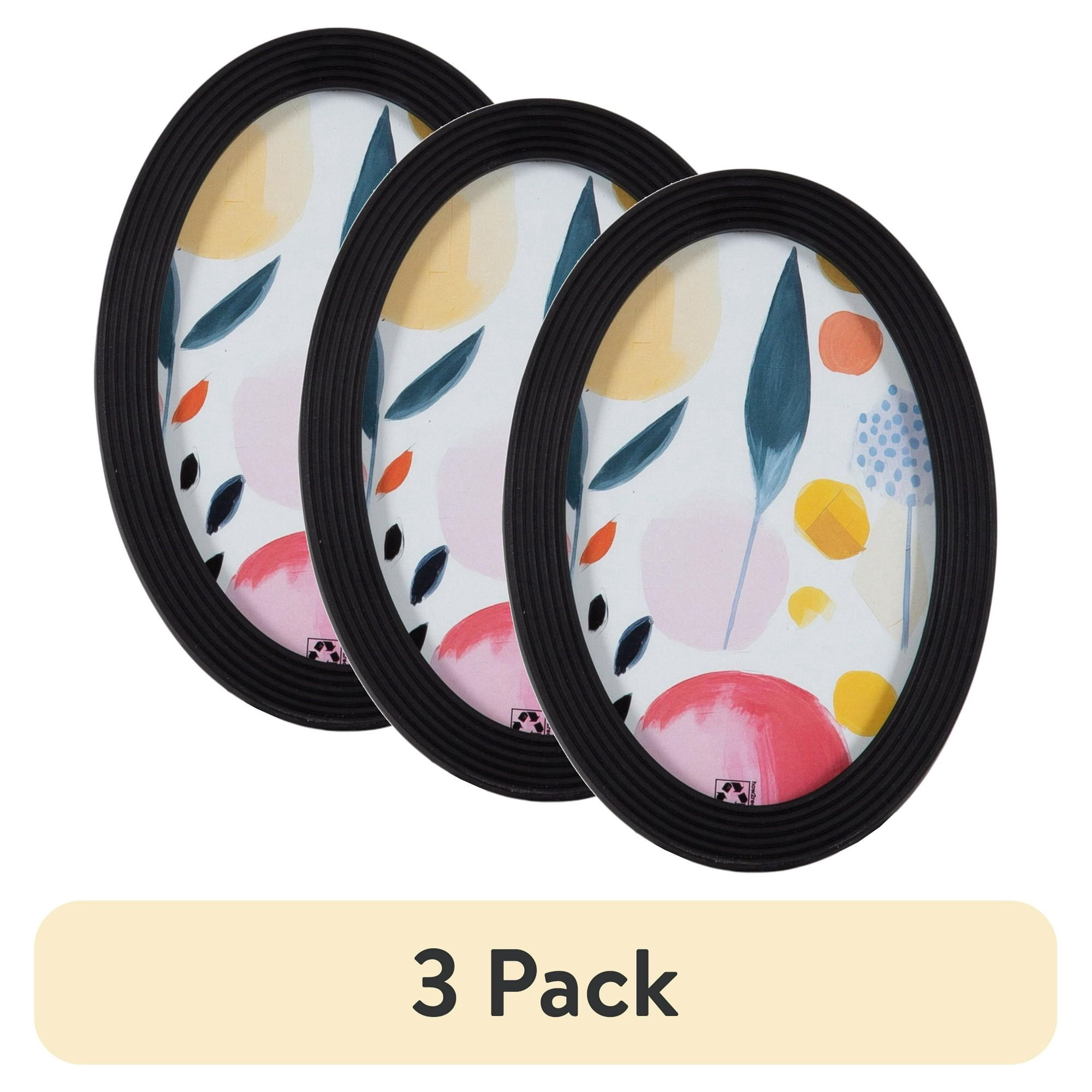 3 Pack Decorative Tabletop Picture Frame 4x6 Oval Black