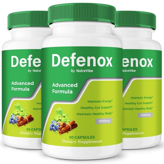 (3 Pack) Defenox  Natural Daily Pill Formula Designed to align with Fitness Goals, Support active Lifestyle & Body Balance | Just 2 Easy-to-Swallow Pills Daily (180 Capsules)