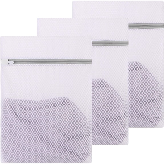 3 Pack Delicates Laundry Bags, Honeycomb Fine Mesh Laundry Bags for Lingerie,Net Reusable Delicate Wash Bag, Medium