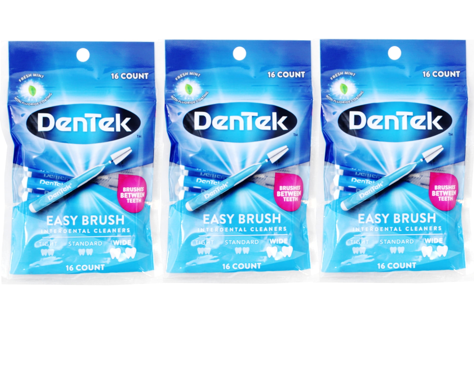 3 Pack DenTek Easy Brush Wide (16 count) Each
