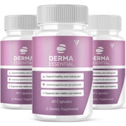 3 Pack Derma Essential Capsules, Derma Essential Advanced Overall Health and Wellness Support Fomula 180 Capsules
