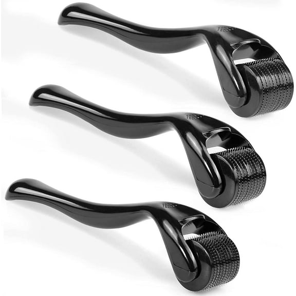 3 Pack Derma Roller,540 Titanium Microneedling Roller for Home Use,with Storage Case