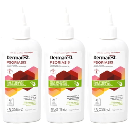3 Pack Dermarest Psoriasis Max Strength Medicated Gel, 4 Fluid Ounces each