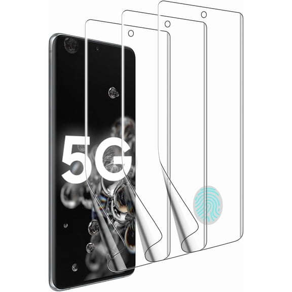 3-Pack Screen Protector for Samsung Galaxy S20 Ultra 5G (SM-G988B G988U) - Case Friendly, Bubble Free, HD Clear TPU Film