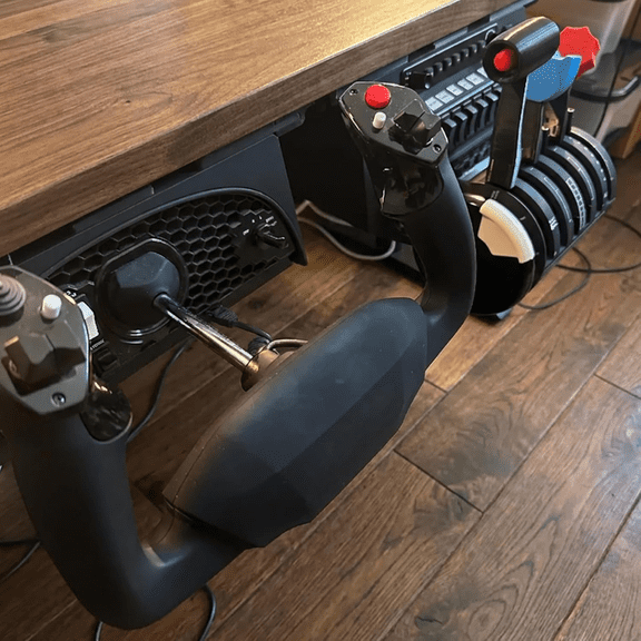 3 Pack Under Desk Mount Compatible with Honeycomb Aeronautical Alpha/Bravo , Quick Release PLA Mounting Bracket, Compatible with Throttle Quadrants, Ergonomic Cockpit Setup