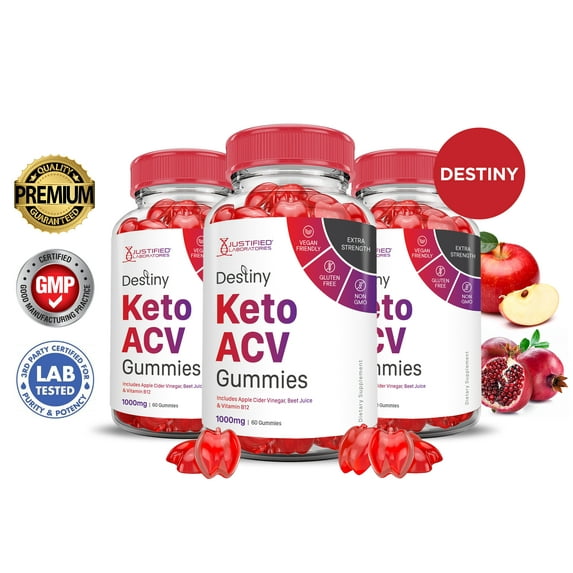 (3 Pack) Destiny Keto ACV Gummies 1000MG Dietary Supplement 180 Gummys