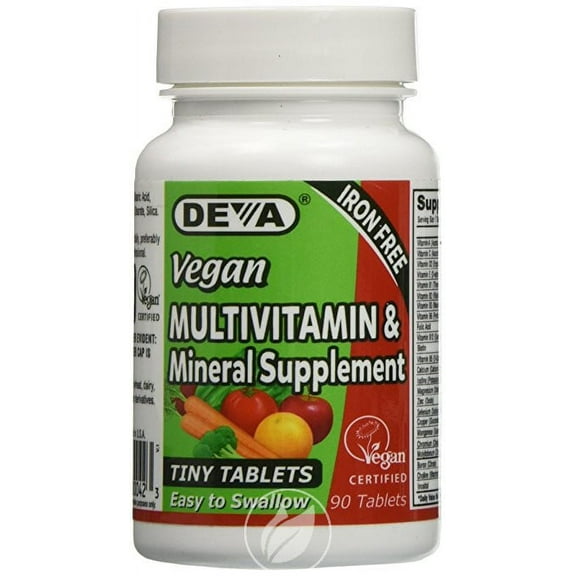 (3 Pack) Deva Vegan Tiny Tablets Multivitamin - Iron Free 90Tab