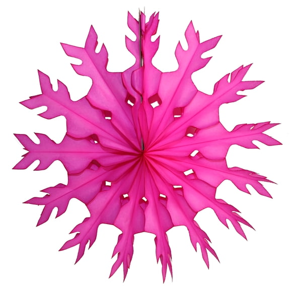 3-Pack Devra Party 15 Inch Tissue Paper Snowflake Decoration, Cerise