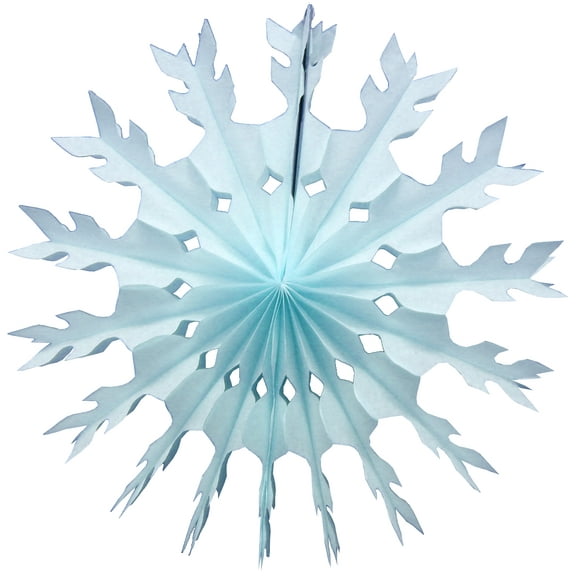 3-Pack Devra Party 15 Inch Tissue Paper Snowflake Decoration, Light Blue