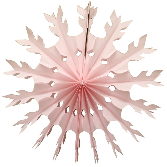 3-Pack Devra Party 15 Inch Tissue Paper Snowflake Decoration, Pink