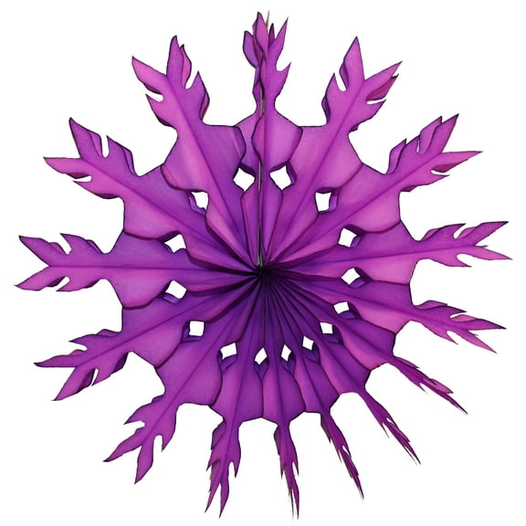 3-Pack Devra Party 15 Inch Tissue Paper Snowflake Decoration, Purple