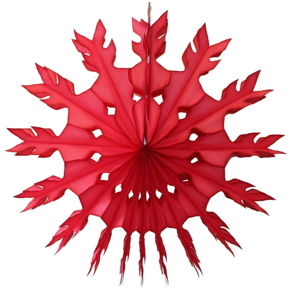 3-Pack Devra Party 15 Inch Tissue Paper Snowflake Decoration, Red
