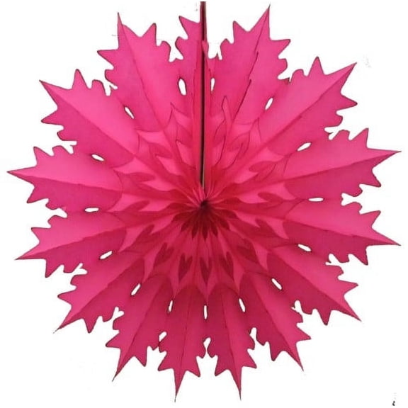 3-Pack Devra Party 19 Inch Tissue Paper Snowflake Decoration, Cerise