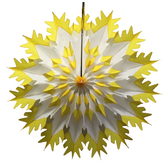 3-Pack Devra Party 19 Inch Tissue Paper Snowflake Decoration, Gold Tip