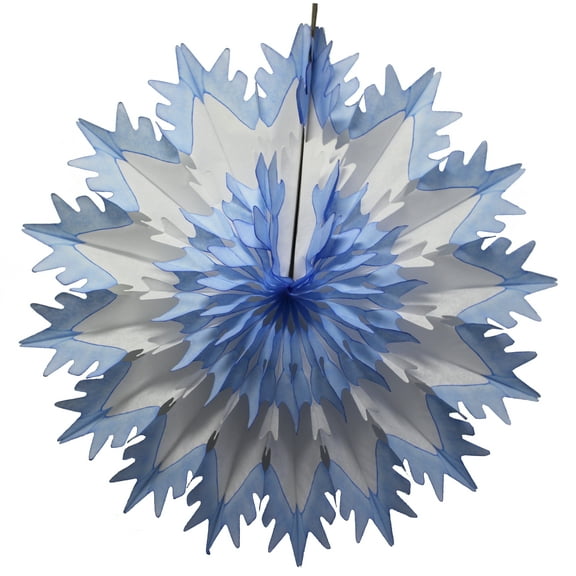 3-Pack Devra Party 19 Inch Tissue Paper Snowflake Decoration, Light Blue Tip