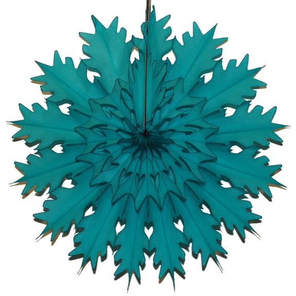 3-Pack Devra Party 19 Inch Tissue Paper Snowflake Decoration, Teal Green