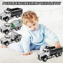 3 Pack of Diecast Engineering Construction Vehicles, Dump Truck, Digger, Mixer Truck, 1/50 Scale Metal Collectible Model Cars, Pull Back Car Toys with Opening Doors for Boys and Girls