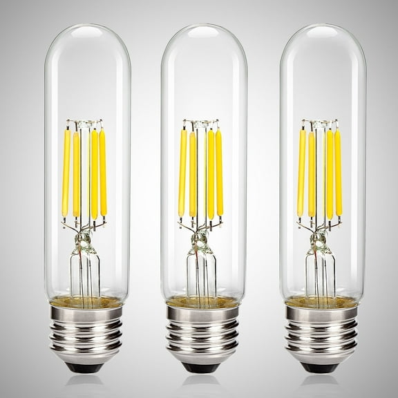 Leadleds 3-Pack Dimmable 4W LED Tubular 40W Equivalent 4000K Daylight Decorative Light Bulbs