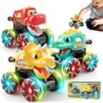 thumbnail image 1 of 3 Pack Dinosaur Car Toys for Kids Toddlers, Light up Wheels Monster Truck Toys for Toddlers 1-3 for Boys, Toddler Toys for 3 4 5 6 Years Old Boys, Birthady Gifts Toys for 1 2 3 Year Old Boys Girls, 1 of 6