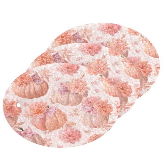 3 Pack Dish Sponges Bulk Natural Sponges Household Cleaning Sponge Non-Scratch for Kitchen Dishwashing and Cleaning Dishes Pastel Pink Pumpkins
