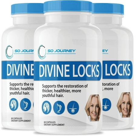 3 Pack Divine Locks Supplement Complex Hair Vitamins 180 Capsules