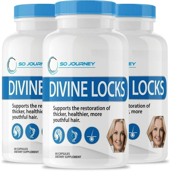 3 Pack Divine Locks Supplement Complex Hair Vitamins 180 Capsules