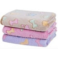 3 Pack Dog Blankets, Soft Fluffy Fleece Pet Blanket Warm Sleep Mat Paw