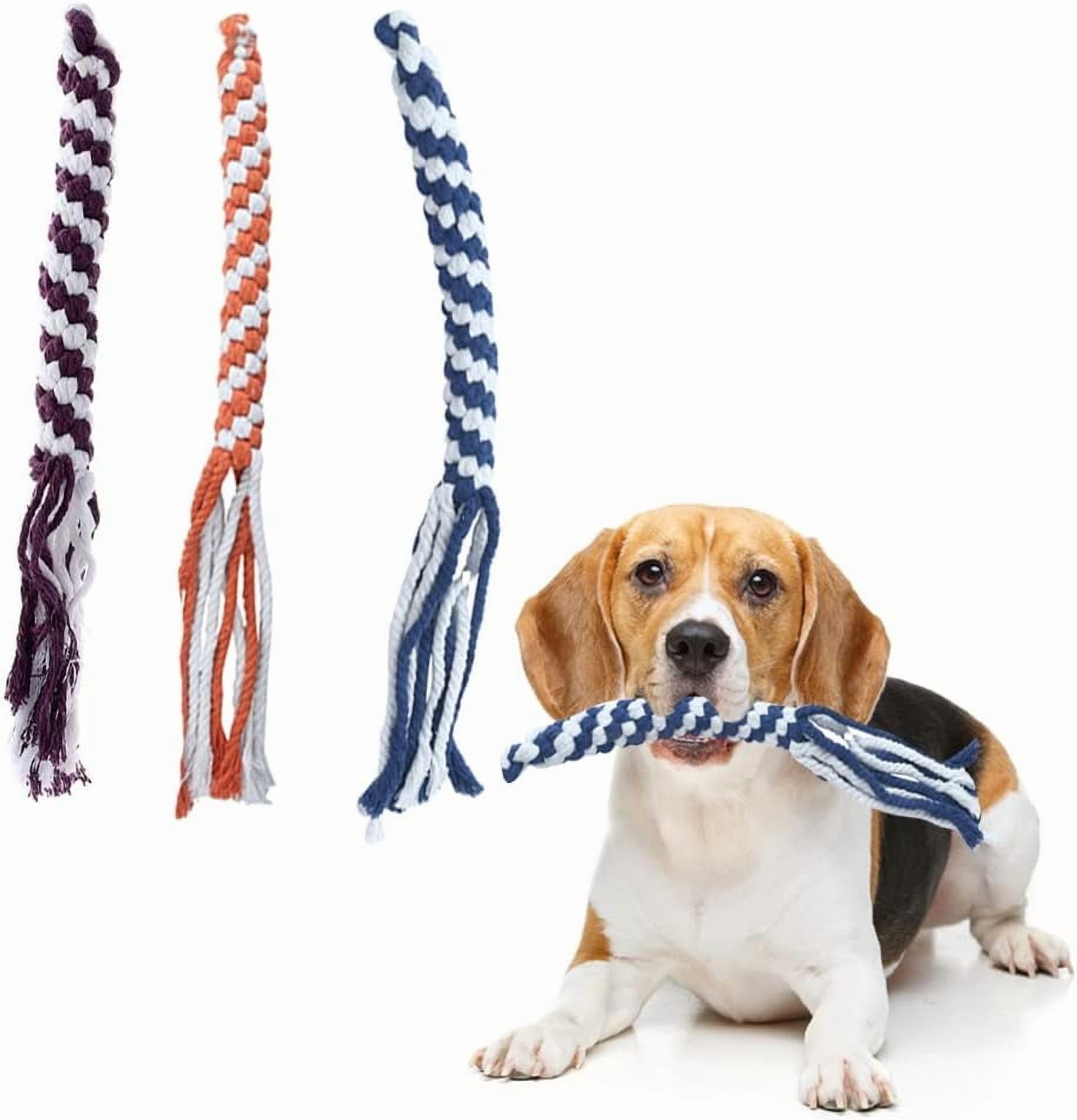 3 Pack Dog Rope Toys Dog Flirt Pole Replacement Toys Interactive Cotton Dog Toys Teething Chew Toys for Boredom Tether Lure Toy for Tug of War Braided Rope Toy to Outdoor Exercising