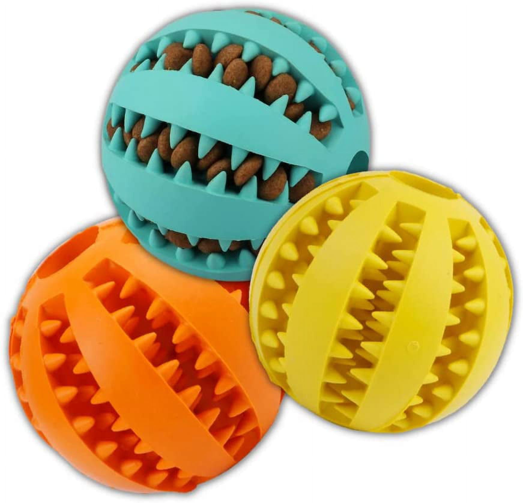 2 Pack Dog Toy Ball，Nontoxic Bite Resistant Teething Toys Balls