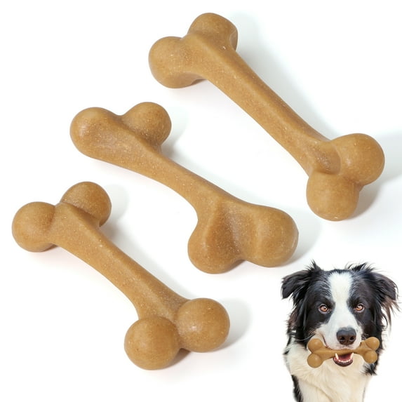 3 Pack Dog Toys for Aggressive Chewers, Nylon Dog Chew Toy, Teething Bones for Large Small Medium Dogs