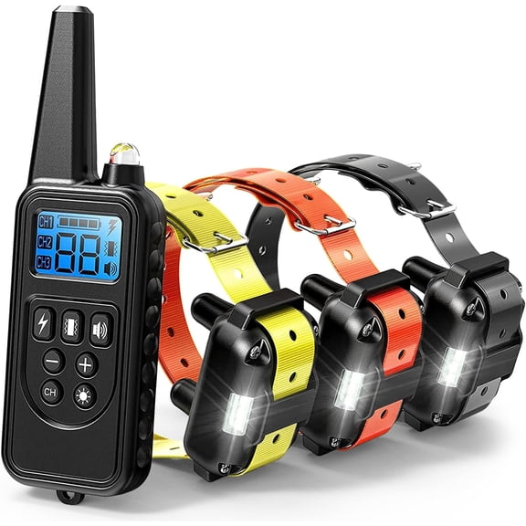 Dog Shock Collar 3 Pack with Remote, IP65 Waterproof, Light Shock, Vibration & Beep for Small, Medium, Large Dogs