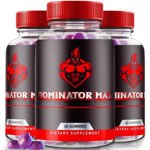 (3 Pack) Dominator Max Gummies, Official Formula for Muscle Support & Overall Health, All-Natural Supplement to Boost Energy, Dominator Maxxx Reviews (180 Gummies)