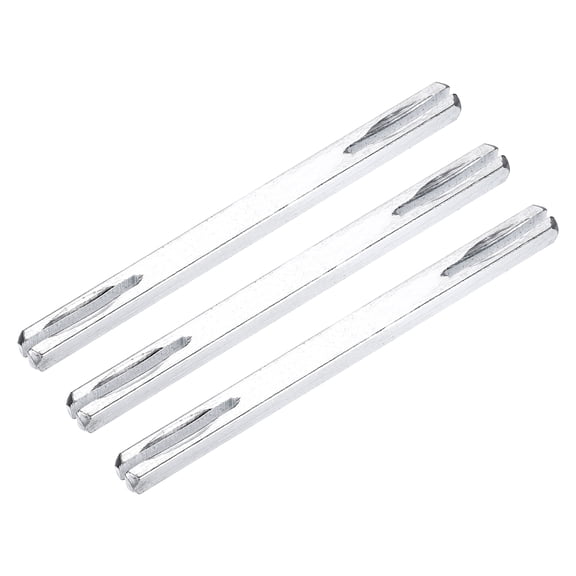 3 Pack Door Knob Spindle, 110mm Long Spare Door Handle Spindle Bar, Square Doors Handle Parts Lock Replacement Part for Furniture Assembly, DIY Projects, Silver Tone