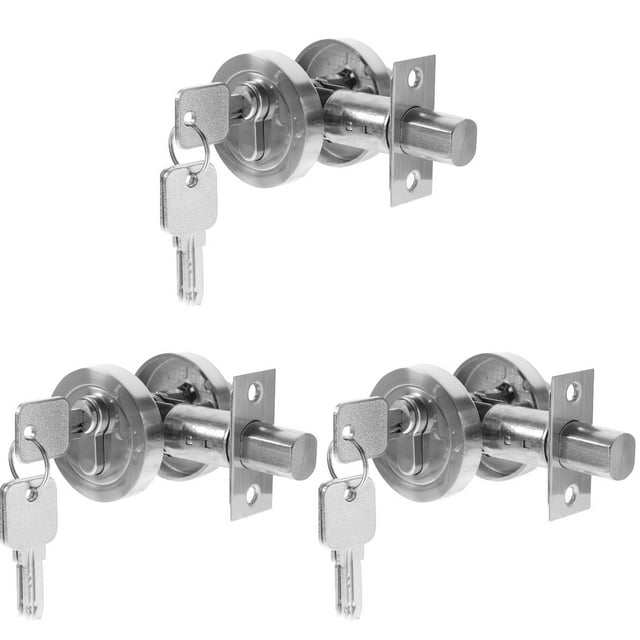 3 Pack Door Lock Black Front Handle Security Knob Dead Bolt Locks for