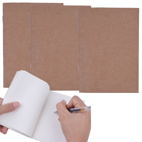 3 Pack Dotted Notebook Journal Pocket Memo Book 3.5 x 5 in - Total 96 Sheets / 192 Pages- Thick Dot Grid Paper
