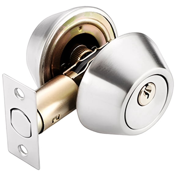 3 Pack Double Cylinder Deadbolt Lock Set, Satin Brushed Silver Keyed Alike Deadbolts for Interior Wood Doors, Auxiliary Deadbolt with Double Key, 1.9 x 1.9 x 1.9 in / 5 x 5 x 5 cm