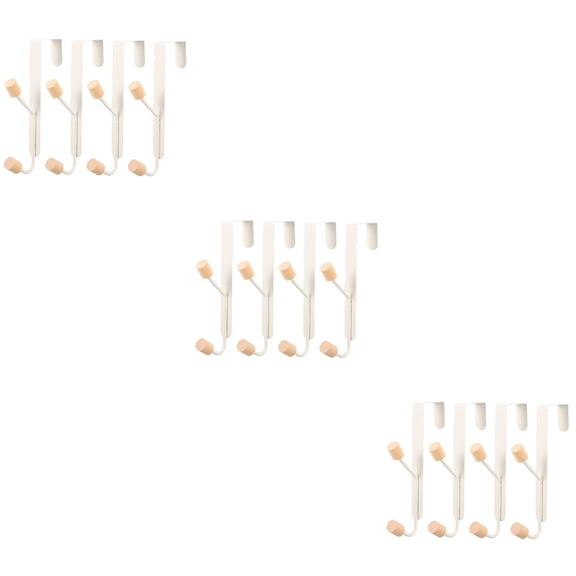 Worgeous Modern Over Door Double Hook Carbon Steel For Limited Closet Space 12Pcs