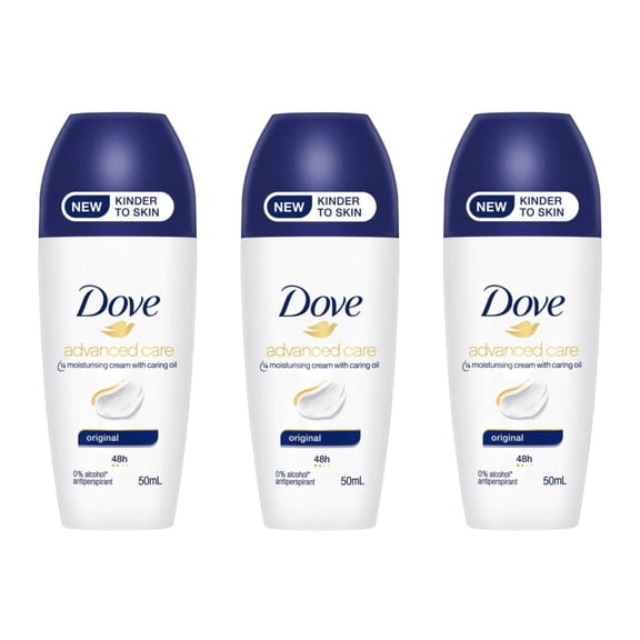 3 Pack - Dove Advanced Care Deodorant Roll On Original - 50 ml