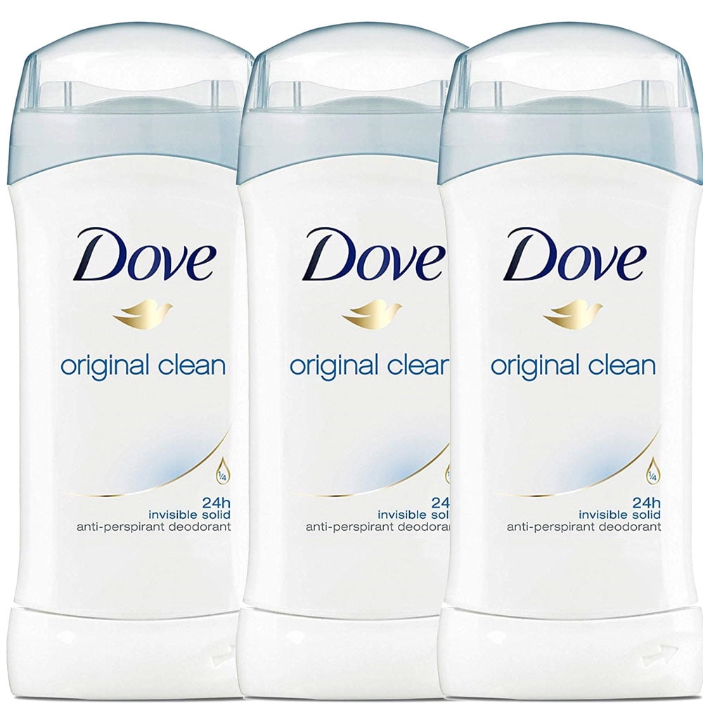 3 Pack Dove Anti-Perspirant Deodorant, Invisible Solid, Original Clean, 2.6 Ounce