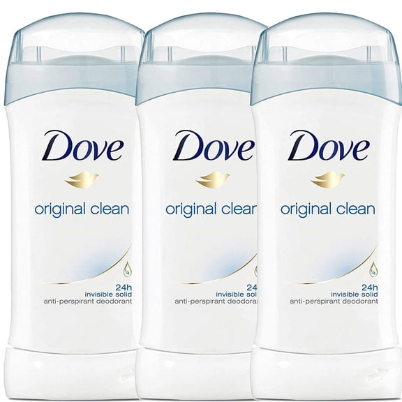 3 Pack Dove Anti-Perspirant Deodorant, Invisible Solid, Original Clean, 2.6 Ounce