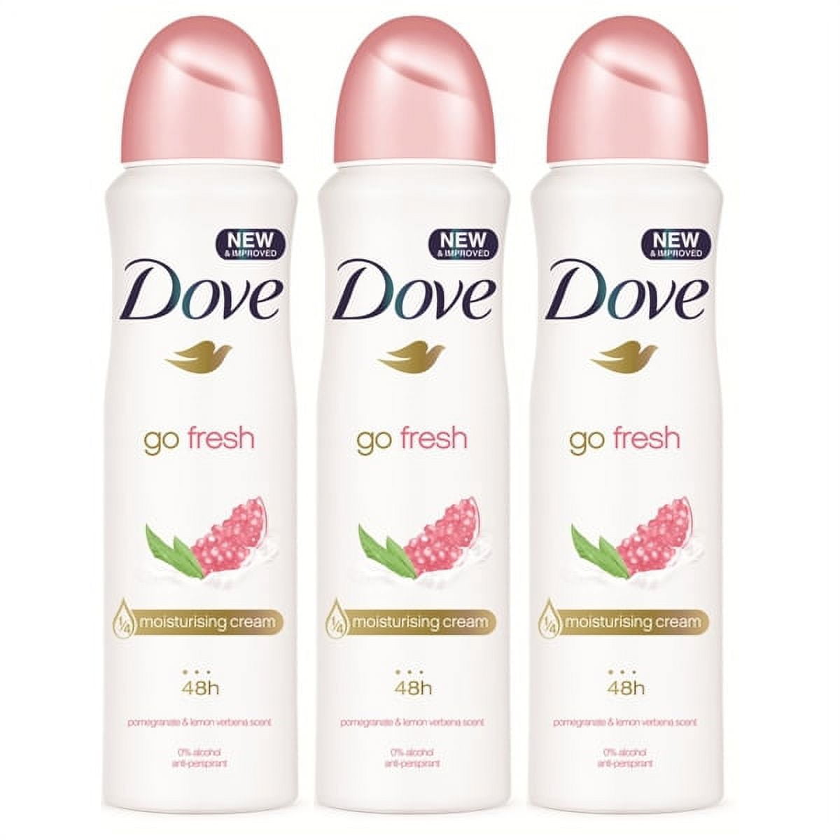 3 Pack Dove Go Fresh Pomegranate & Lemon ANTIPERSPIRANT Deodorant Spray