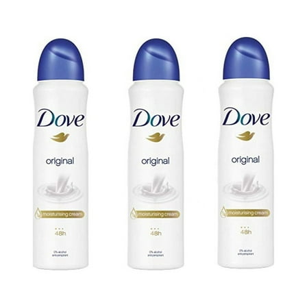 3 Pack Dove Original Antiperspirant Deodorant Dry Spray Moisturizing Cream, 250ml