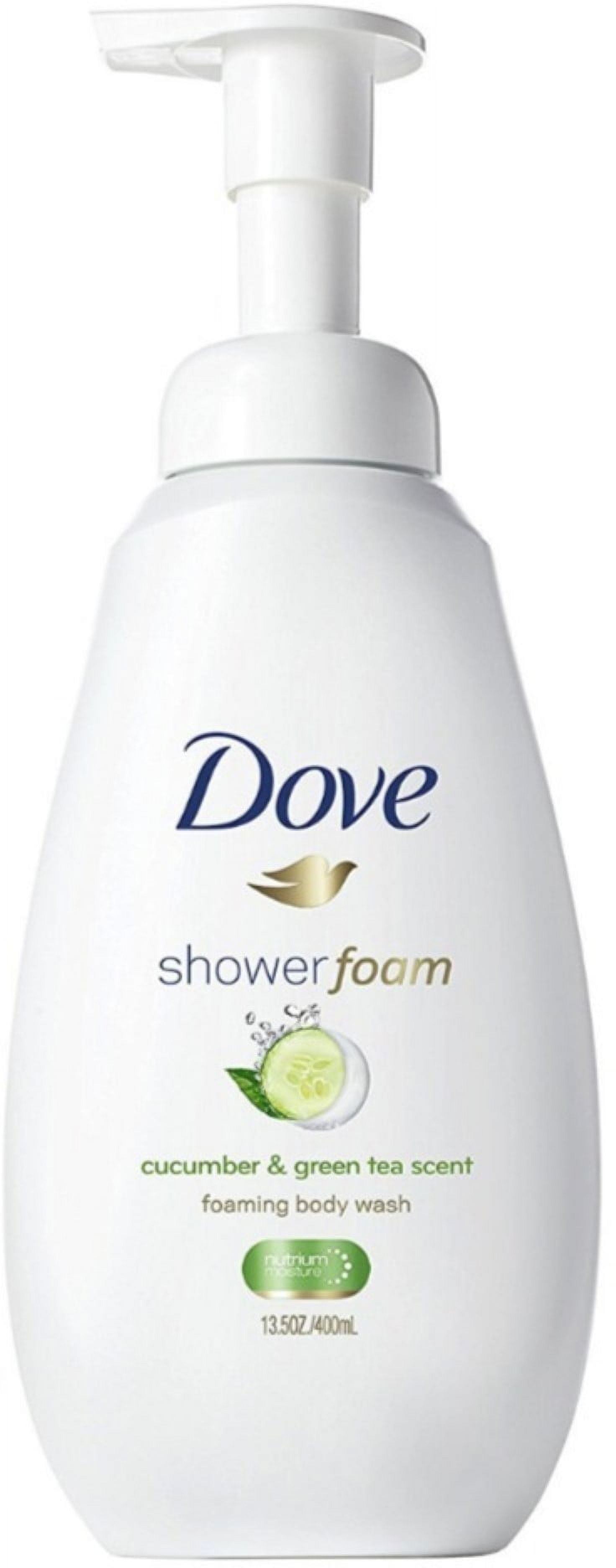 3 Pack - Dove Shower Foaming Body Wash, Cucumber & Green Tea Scent 13.5 oz