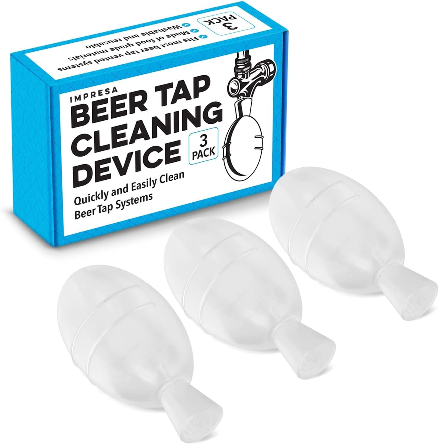 3 Pack Draft Beer Tap & Keg Cleaning Kit – Ball Device, Plug Alternative, Line Faucet Cleaner - Liquid