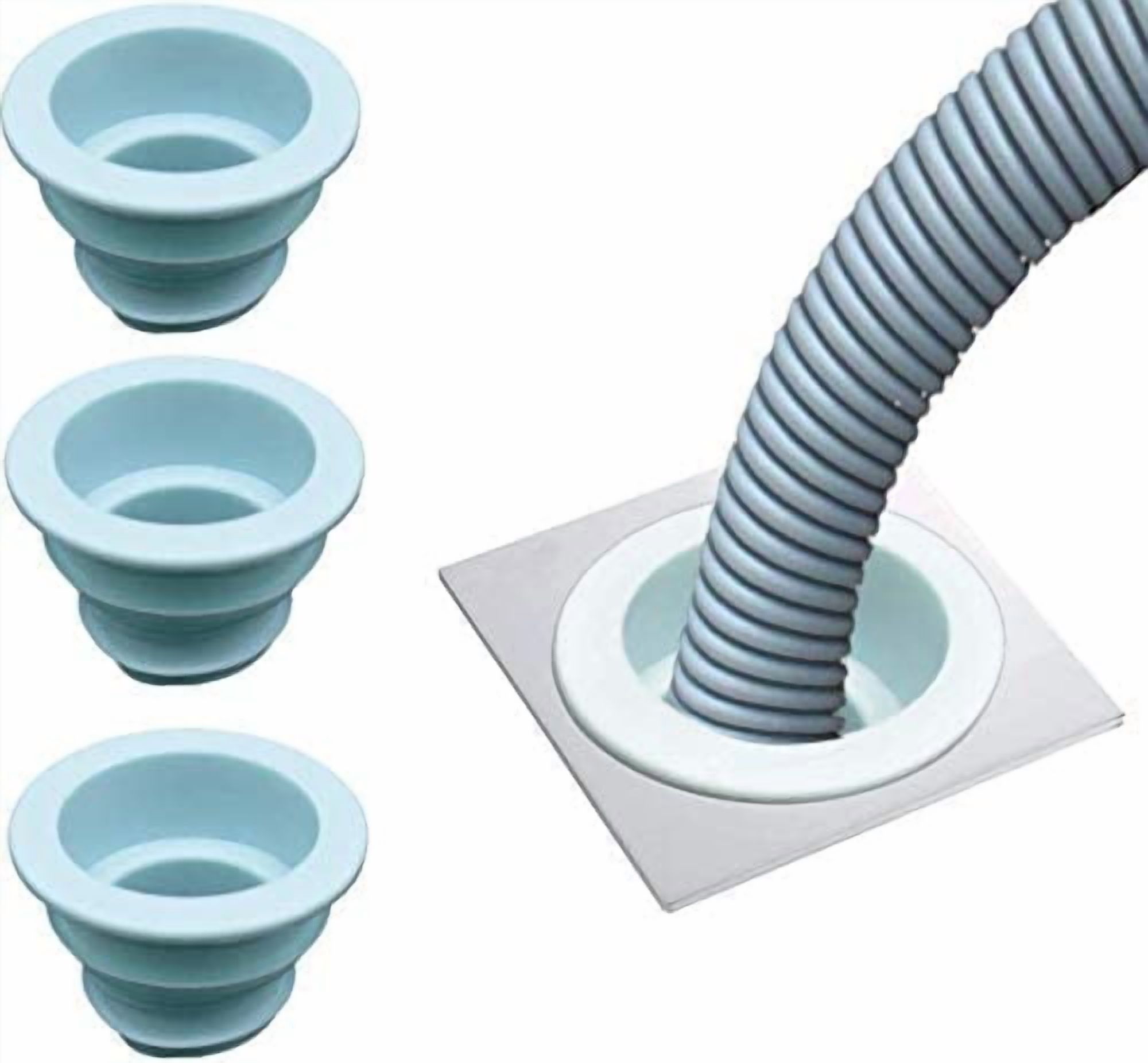3 Pack Drain Pipe Seal Ring, Drain Pipe Hose Deodorant Silicone Plug ...
