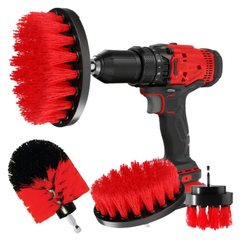 3 Piece Power Scrubber - Tile Grout Power Scrub Cleaning Brushes Cleaner Set for Electric Drills Drillbit