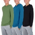 thumbnail image 1 of 3 Pack: Dry-Fit Youth Boys Teen Active Long Sleeve Hoodie Sweatshirts - Hooded Pullover Shirts, 1 of 1