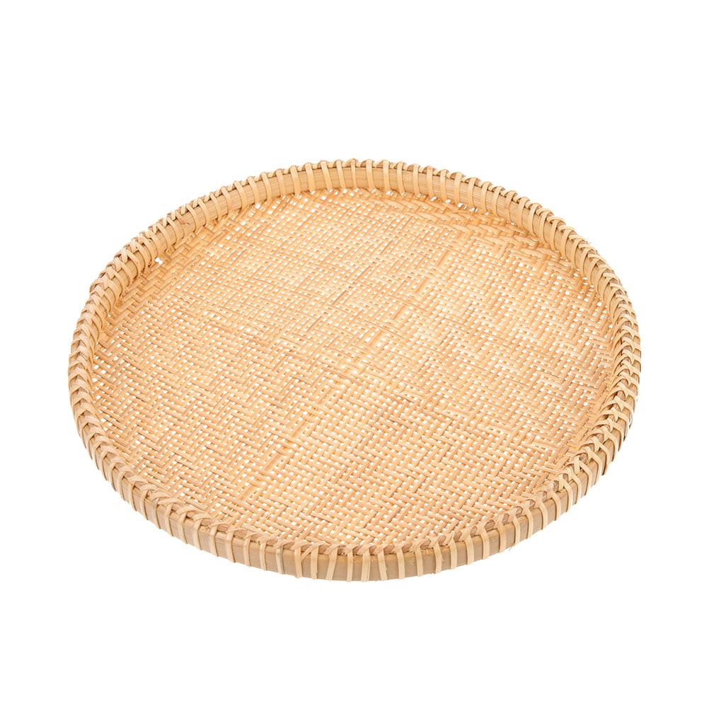 3 Pack Drying Sieve Dustpan Basket Bamboo Food Handwoven Round Coffee